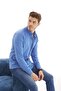 Vessmen Cobalt Blue Men's Shirt - Slim Fit, Slim Fit, Cotton Oxford, Lycra Collar, Buttoned, Long Sleeve - 8