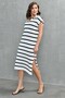 White Acrylic Fabric Shirt Collar Batwing Sleeve Slit Design Midi Dress 10097 - 4
