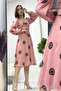 Women's Floral Patterned Viscose Summer Belted Dress Purple, White, Powder - 2