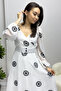 Women's Floral Patterned Viscose Summer Belted Dress Purple, White, Powder - 3