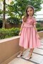 Dusty Rose Girls Short Sleeve Elastic Waist Woven Dress Tkdss24El00016 - 3