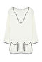 Ecru Stitching Detail V-Neck Sweater Tbbaw25An00005 - 6