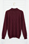 Bordo Regular Fit Pamuklu Yarım Balıkçı Fermuarlı Yaka Smart Triko Kazak TMNAW23KZ00215 - 8