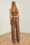 Women's Beige Leopard Print Woven Viscose Palazzo Pants Pnt- 19000282 - 6