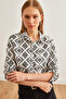 Women's Baklava Black Sleeve Folded Linen Shirt Gml- 19000825 - 4