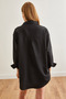 Women's Black Single Pocket Oversize Woven Shirt Gml- 19001220 - 6