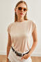 Women's Stone Bat Knitted Viscon Blouse Blz-19001916 - 3