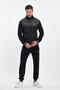 Men's Stand Collar 2 Thread Sports Tracksuit Set - Black - 3