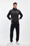 Men's Stand Collar 2 Thread Sports Tracksuit Set - Black