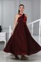 Girl's Evening Dress with Fixed Glitter Fabric Lining Graduation Gown - 2
