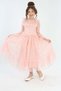 Girl's Tulle Fabric Clipping Embroidered Lined Tutu Night Wedding Prom Graduation Evening Dress Outfit - 2