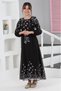 Girl's Lined Full Length Floral Print Non-Exposed Stylish and Comfortable Long Dress - 2