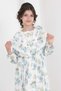 Girl's Lined Full-Length Floral Patterned Long Chiffon Dress with Non-Interior Necklace Detail - 5