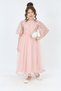 Girl's Tulle Fabric Clipping Embroidered Lined Night Graduation Wedding Evening Dress