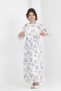Girl's Lined Full-Length Floral Patterned Long Chiffon Dress with Non-Interior Necklace Detail - 6