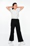 Knee Detail Pocket Palazzo Parachute Leg Clip Rubber Adjustable Girls' Trousers - 4
