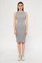 Ribbed Camisole Knee-Length Crew Neck Sleeveless Women's Dress - Gray - 4