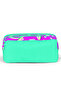 Kids Pink Water Green Avocado Patterned Glitter Two Compartment Pencil Bag 22396 - 3
