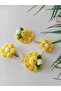 Handmade Organic Yellow 4- Snap Button Clip Set