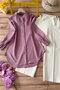 Combination-Ribbed Tunic and Trousers Set - Dried Rose