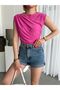 Women's Sandy Fabric Cross Ruched Detail Sleeveless Luxury Blouse - 3