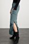 Cherı Women's Elastic Waist Waterproof Parachute Fabric Long Green Skirt - 5