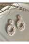 Special Design Handmade Polymer Clay White Earrings for Women - 8