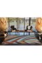 Wavy Themed Pointed End Patterned Woven Base and Washable Carpet Miravip9364 - 3