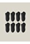 8-Piece Basic Model Black Short Socks