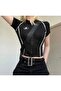 Gothic Vintage Zipper Detail Crop Body