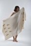 90x180 Pestemal Yellow Pine Leaf Patterned Muslin Fabric Cotton 1 Piece - 2