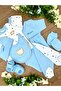 7-Piece Cotton Baby Hospital Outfit (Romper-Pajamas-Bodysuit-Hat-Gloves-Bib-Boots) with Monthly Dots - 3