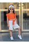 Girl's Shorts - Blouse - Bonnet - Belt 4 Piece Top and Bottom Set - Holiday Wear - 2