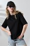 Oversize Crew Neck 100% Cotton Combed Compact Basic T-Shirt 21752 Black - 2