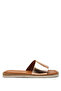 Women's Genuine Leather Yellow Heeled Slippers