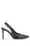 Women's Genuine Leather Black Leather Heeled Shoes