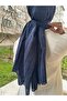 Hijab Women's Pleated Bamboo Shawl Navy Blue - 8