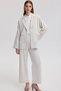 Organze Pocket Detailed Linen Suit - 2