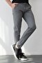 Men's Gray Stretchy Lycra Slim Fit Jogger Pants - Elastic Waist and Laced - 7
