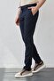 Men's Navy Blue Stretchy Slim Fit Jogger - Lycra Trousers with Elastic Waist and Laces - 6