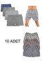 10-Pack Men's Patterned Boxer Shorts Set 100% Cotton Comfortable Cut Flexible Waistband Economical Giant Boxer Pack