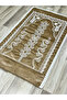 Cappuccino (BEJ) Velvet Dowry Bridal Set Prayer Rug - 2