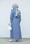 Striped Cotton Women's Dress - Pocket Detailed - 3