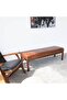 Doğal Ahşap Gerçek Deri Bench - 4