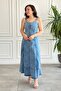 Sleeveless Denim Dress with Front Zipper Detail - 7