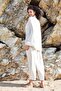 Natur Unlined Wide Cut Linen Jacket with Side Slits 27262 - 5