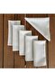 American Service, Set of 6 Special Stitched Fabric Napkins, Stone Color