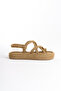 Rope Stringed High Sole Straw Sandals - 8