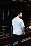 Erkek Beyaz Oversize Basic T-shirt - 6