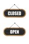 Open Closed Lettering Sign Wood Embossing Store Doorway Sign (English)
